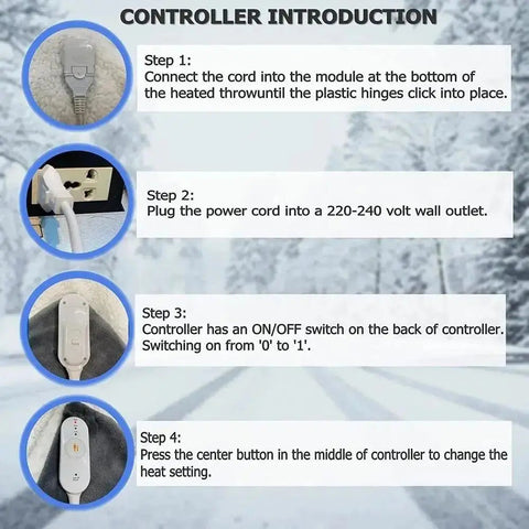 Electric Heated Blanket 3 Heat Setting Heated Mattress Cover 150x160cm