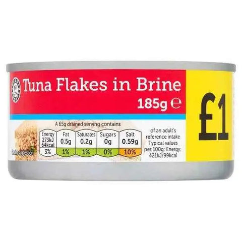 Euro Shopper Tuna Flakes in Brine 185g (Case of 12)