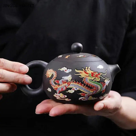 Experience the Magic of Chinese Tea with Our 210ml Dragon & Phoenix Color Changing Tea Set - Perfect for Any Household!