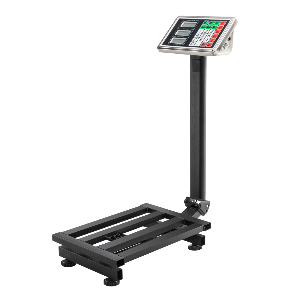 【Old code:95066004】100KG/220lbs LCD Digital Personal Floor Postal Platform Scale with 30*40 Platform & 0.6mm Plate Black UK Plug