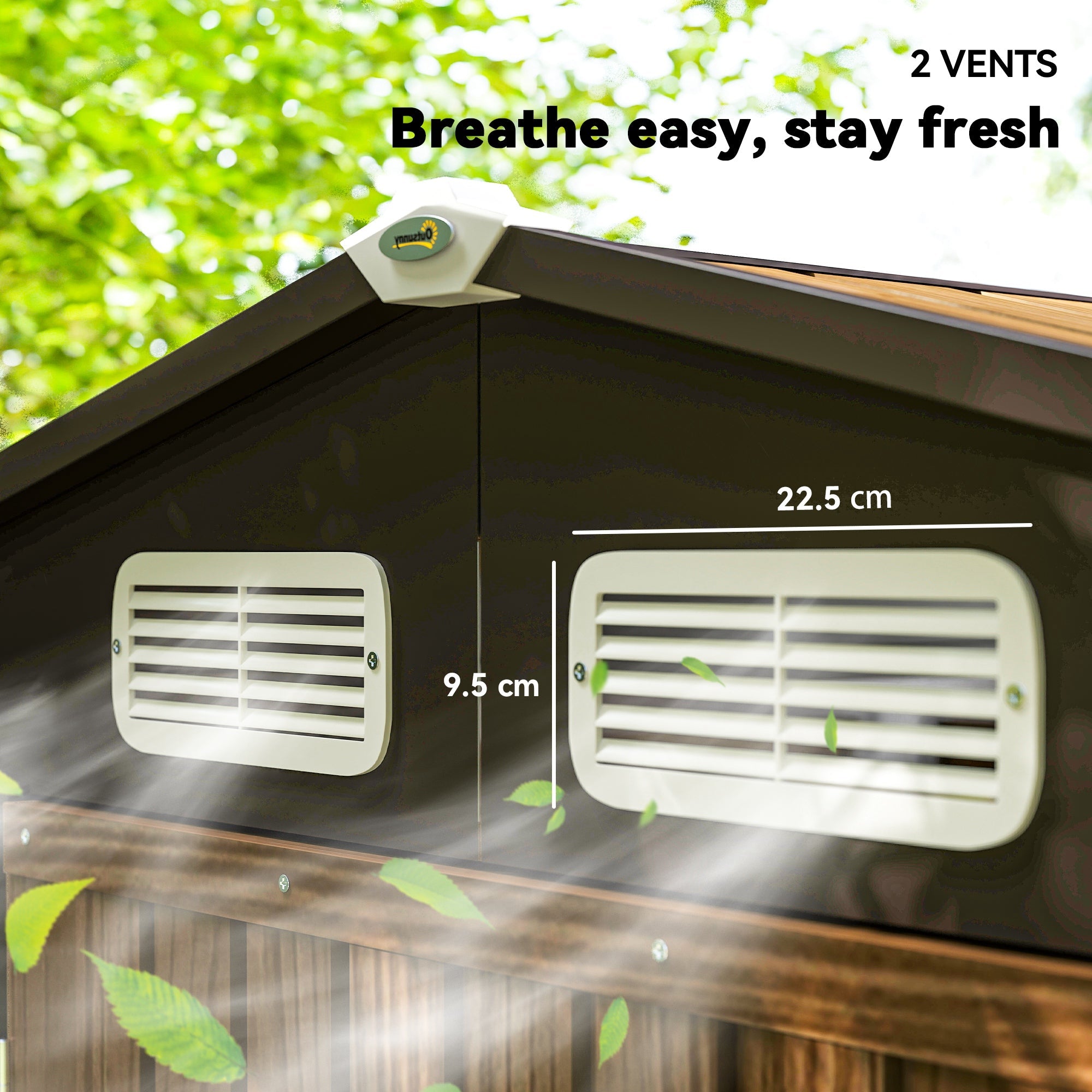 Outsunny 6.2 x 4.3ft Garden Metal Shed with Vent for Garden, Patio, Oak