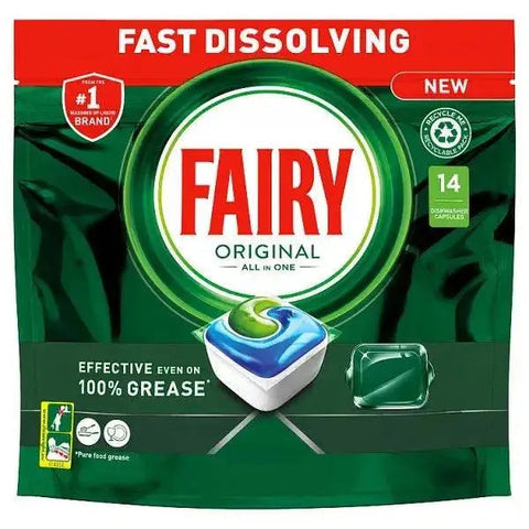 Fairy Original All In One Dishwasher Tablets Regular, 14 Tablets (Case of 6)