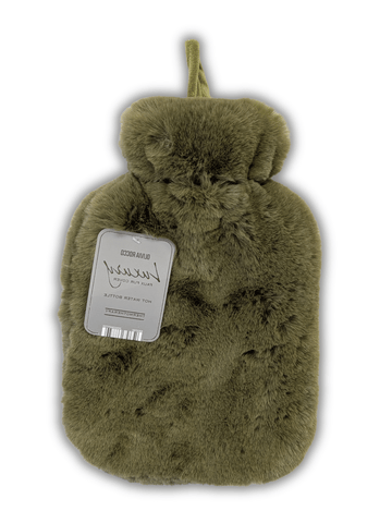 OLIVIA ROCCO Faux Fur Covered 2 Litre Luxury Hot Water Bottle Thermotherapy Natural Rubber UK Safe Tested Winter Warmth Gift for Adults and Kids