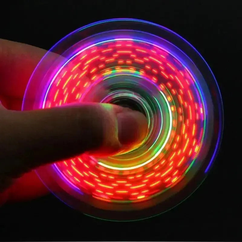 Fidget Spinner Glow in the Dark Adult Toy Anti Stress Led Tri-Spinner Autism Luminous Spinners Kinetic Gyroscope for Children