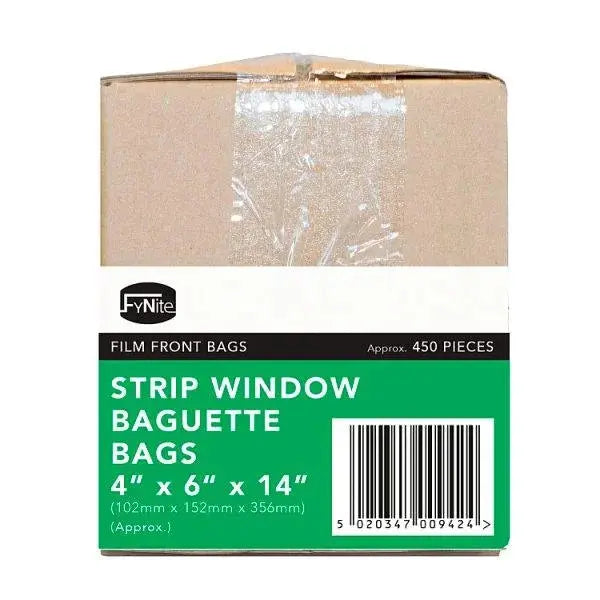 Film Front Strip Window Baguette Bags 4"x6"x14" - Sets of 450