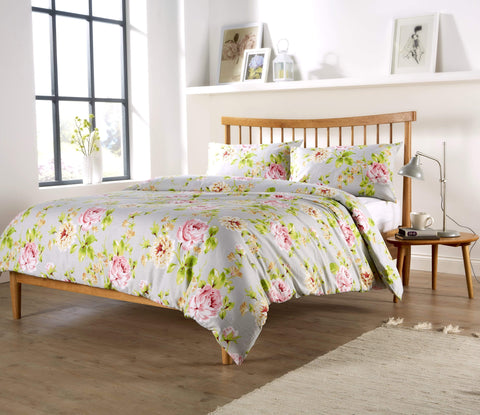 OLIVIA ROCCO Fleur Duvet Set Cotton Rich Breathable Bedding With Elegant Design Available In Single Double King Super King Sizes