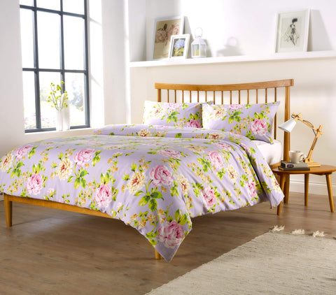 OLIVIA ROCCO Fleur Duvet Set Cotton Rich Breathable Bedding With Elegant Design Available In Single Double King Super King Sizes