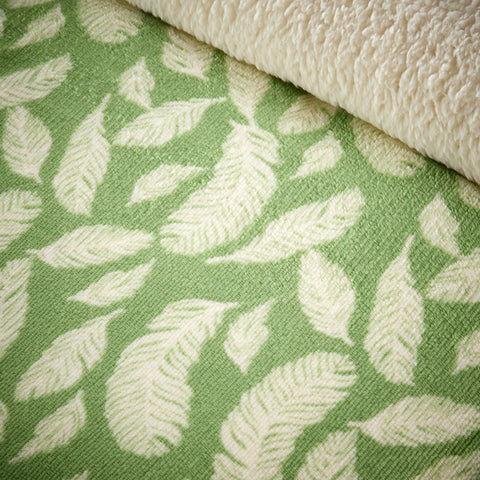OLIVIA ROCCO Floral Leaves Teddy Duvet Set Reversible Sherpa Fleece Winter Bedding Single Double King Cozy Faux Fur For Elegant Bedroom Decor