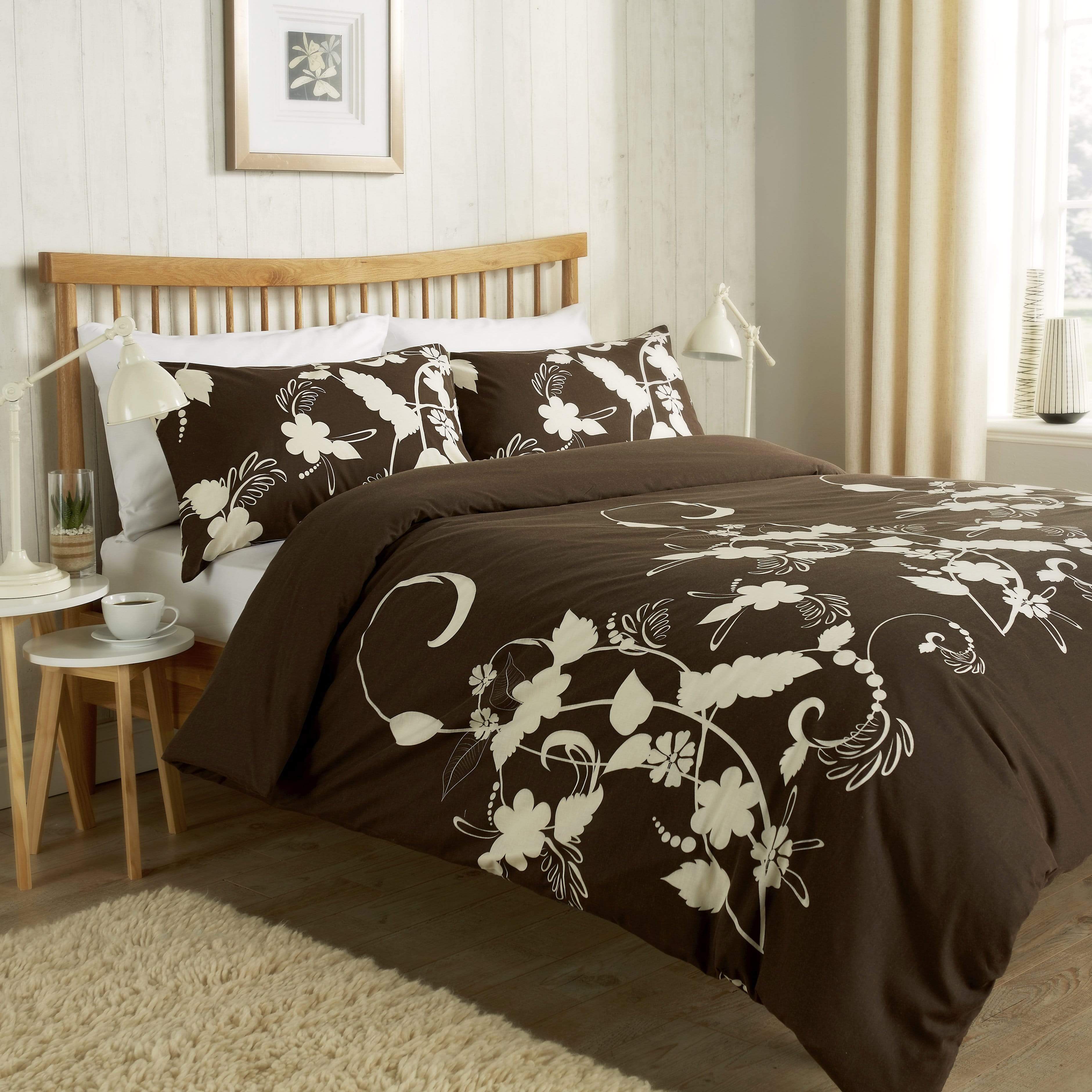 OLIVIA ROCCO Floral Trail Duvet Set Cotton Rich Bedding With Botanical Design Single To Super King OEKO TEX Certified Standard