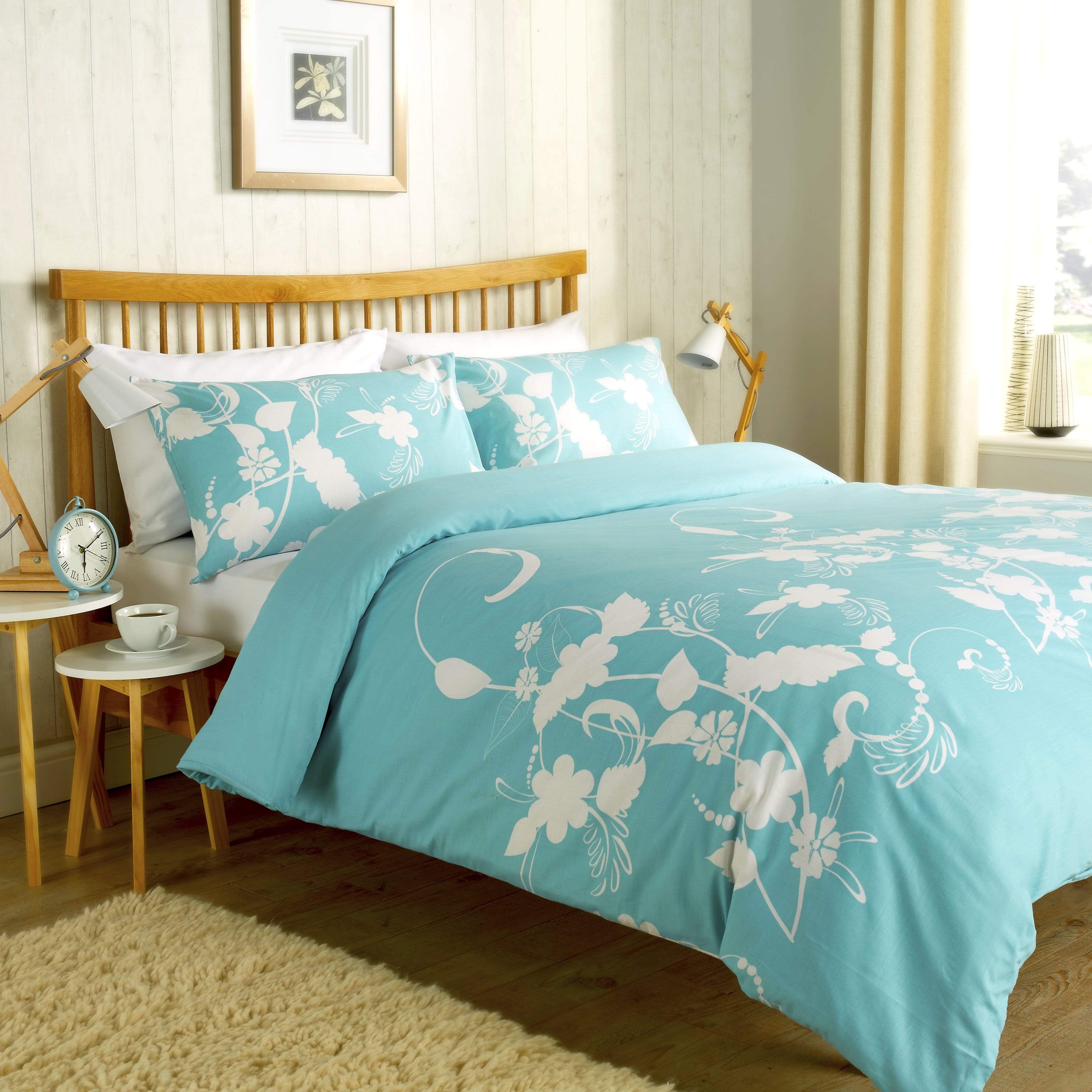 OLIVIA ROCCO Floral Trail Duvet Set Cotton Rich Bedding With Botanical Design Single To Super King OEKO TEX Certified Standard