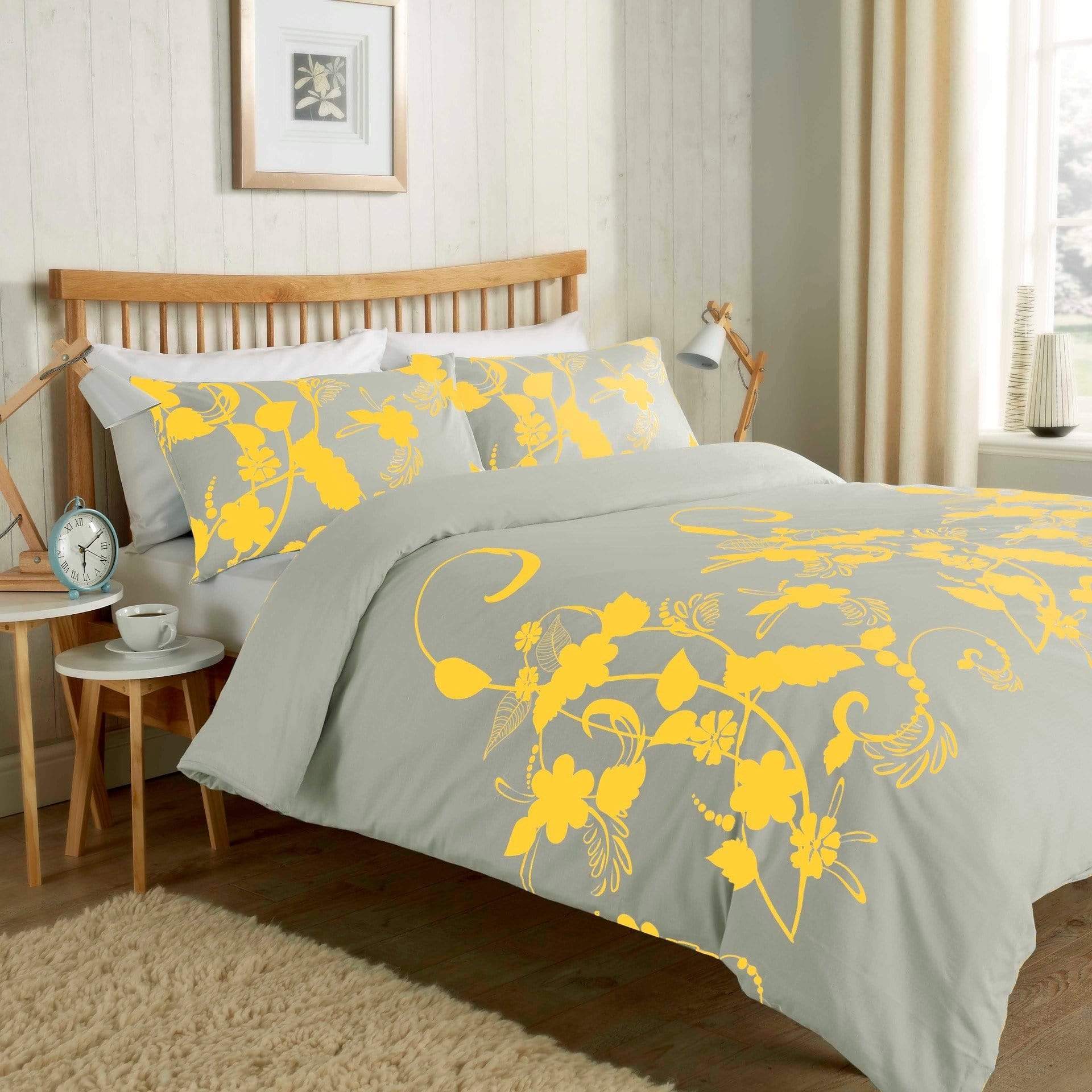 OLIVIA ROCCO Floral Trail Duvet Set Cotton Rich Bedding With Botanical Design Single To Super King OEKO TEX Certified Standard