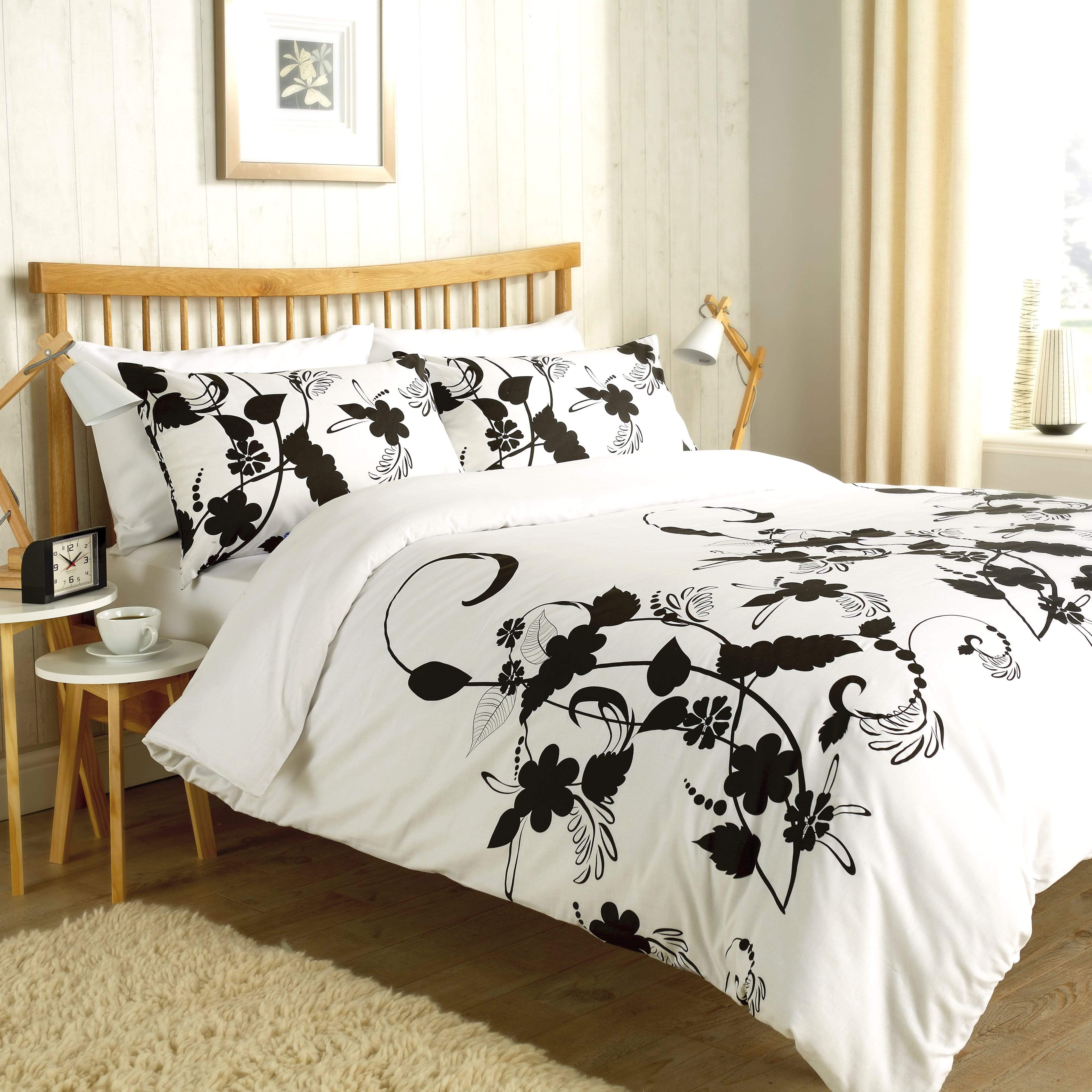 OLIVIA ROCCO Floral Trail Duvet Set Cotton Rich Bedding With Botanical Design Single To Super King OEKO TEX Certified Standard