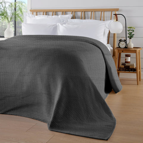 OLIVIA ROCCO Florian Checked Grey Throw Blanket Bedspread For Sofas Armchairs Settees And Couches Soft Plush Fabric For Cozy Home Decor And Easy Care