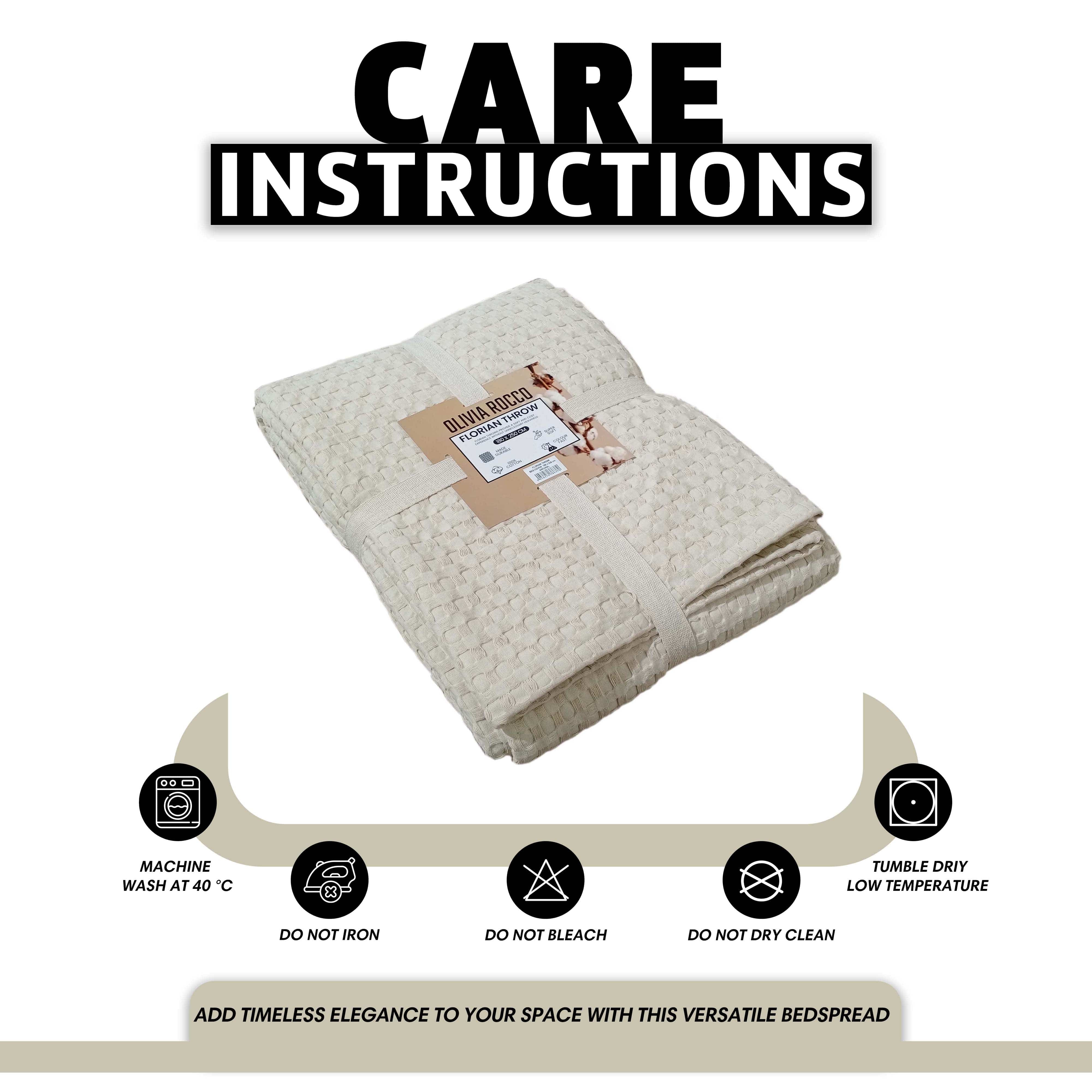 OLIVIA ROCCO Florian Checked Throw Blanket Natural Cotton Bedspread For Sofas Armchairs Settee Couch Beds And Couches Soft Touch