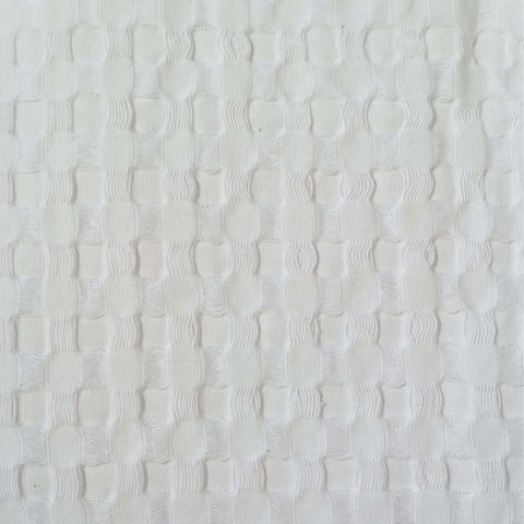 OLIVIA ROCCO Florian Checked Throw Blanket White 100 Percent Cotton Bedspread For Sofas Armchairs Settees Couches Beds Decor