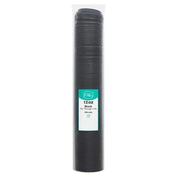 FyNite 100 Black Sip Through Lids 12oz