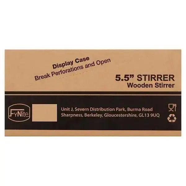 FyNite 5.5" Wooden Stirrer 10 x 1000 (10,000 Per Case)