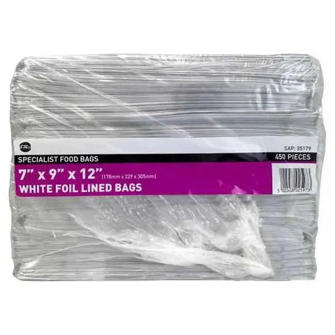 FyNite White Foil Lined Bags 7" x 9" x 12" 450 Pieces
