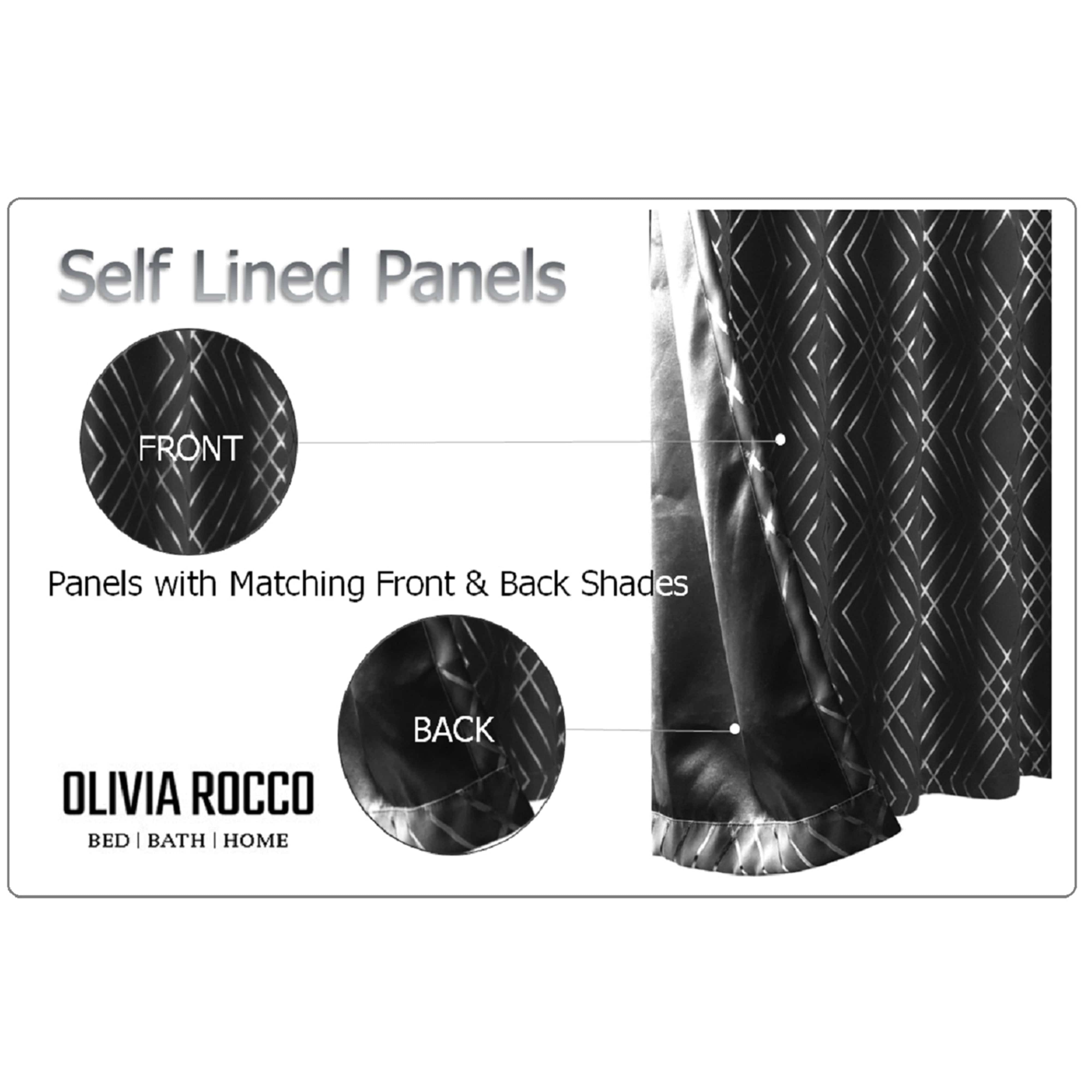 OLIVIA ROCCO Geometric Sparkle Blackout Curtains Soft Thermal Insulated Eyelet Ring Top For Living Room And Bedroom Drapes