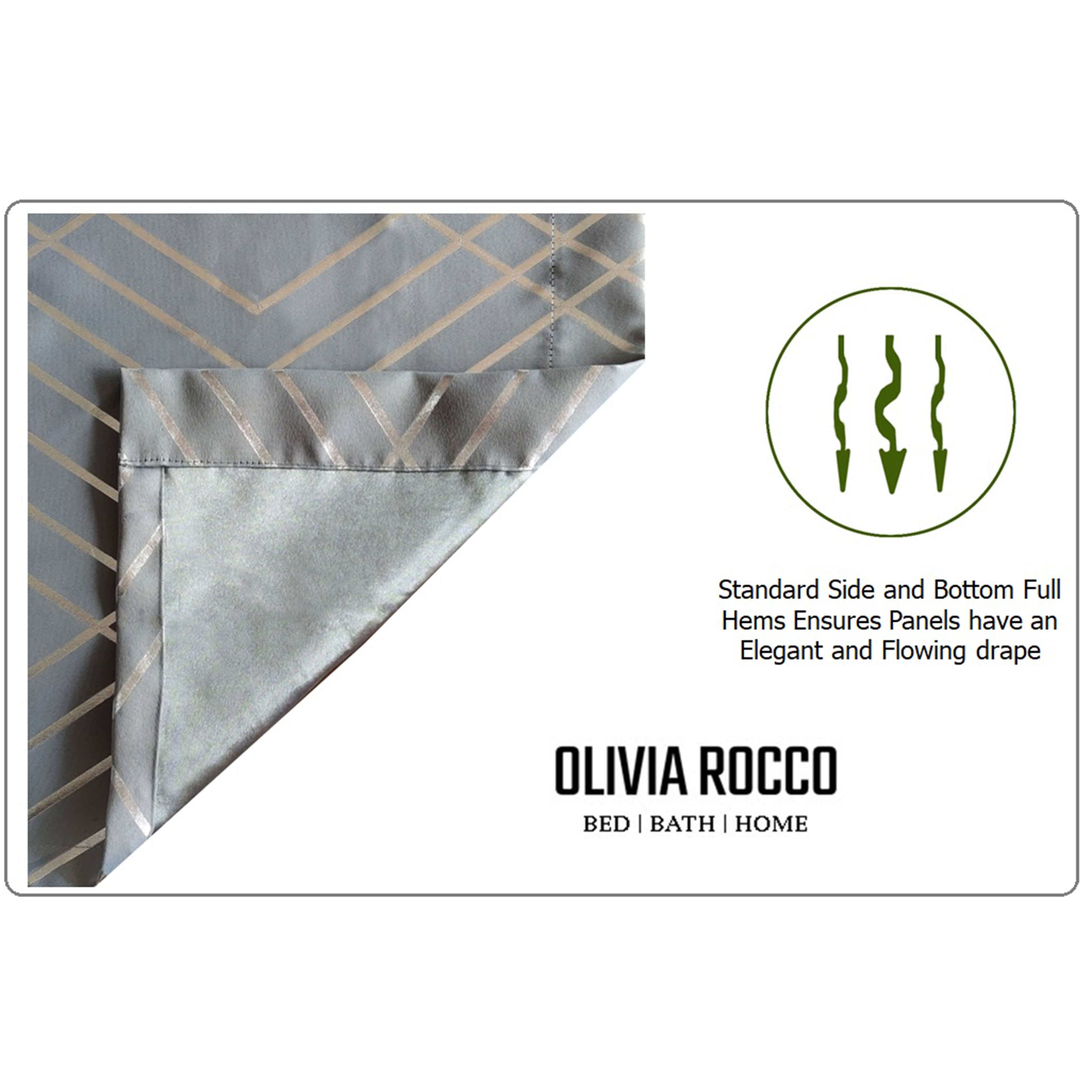 OLIVIA ROCCO Geometric Sparkle Blackout Curtains Silver Eyelet Ring Top Soft Thermal Insulated Drapes For Living Room And Bedroom
