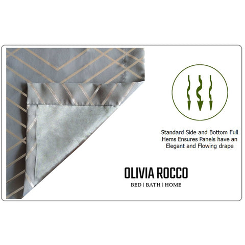 OLIVIA ROCCO Geometric Sparkle Blackout Curtains Silver Eyelet Ring Top Soft Thermal Insulated Drapes For Living Room And Bedroom