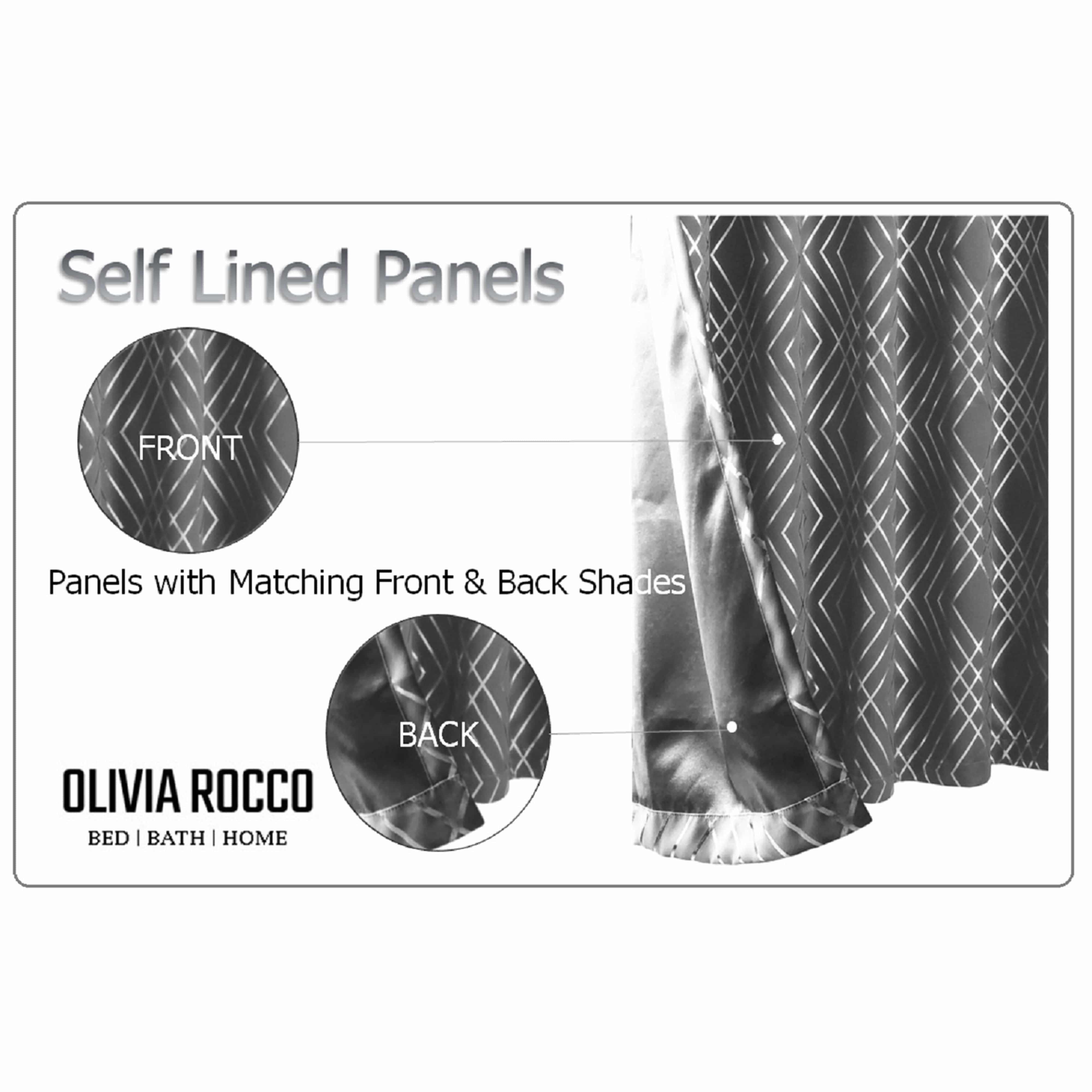 OLIVIA ROCCO Geometric Sparkle Blackout Curtains Silver Eyelet Ring Top Soft Thermal Insulated Drapes For Living Room And Bedroom