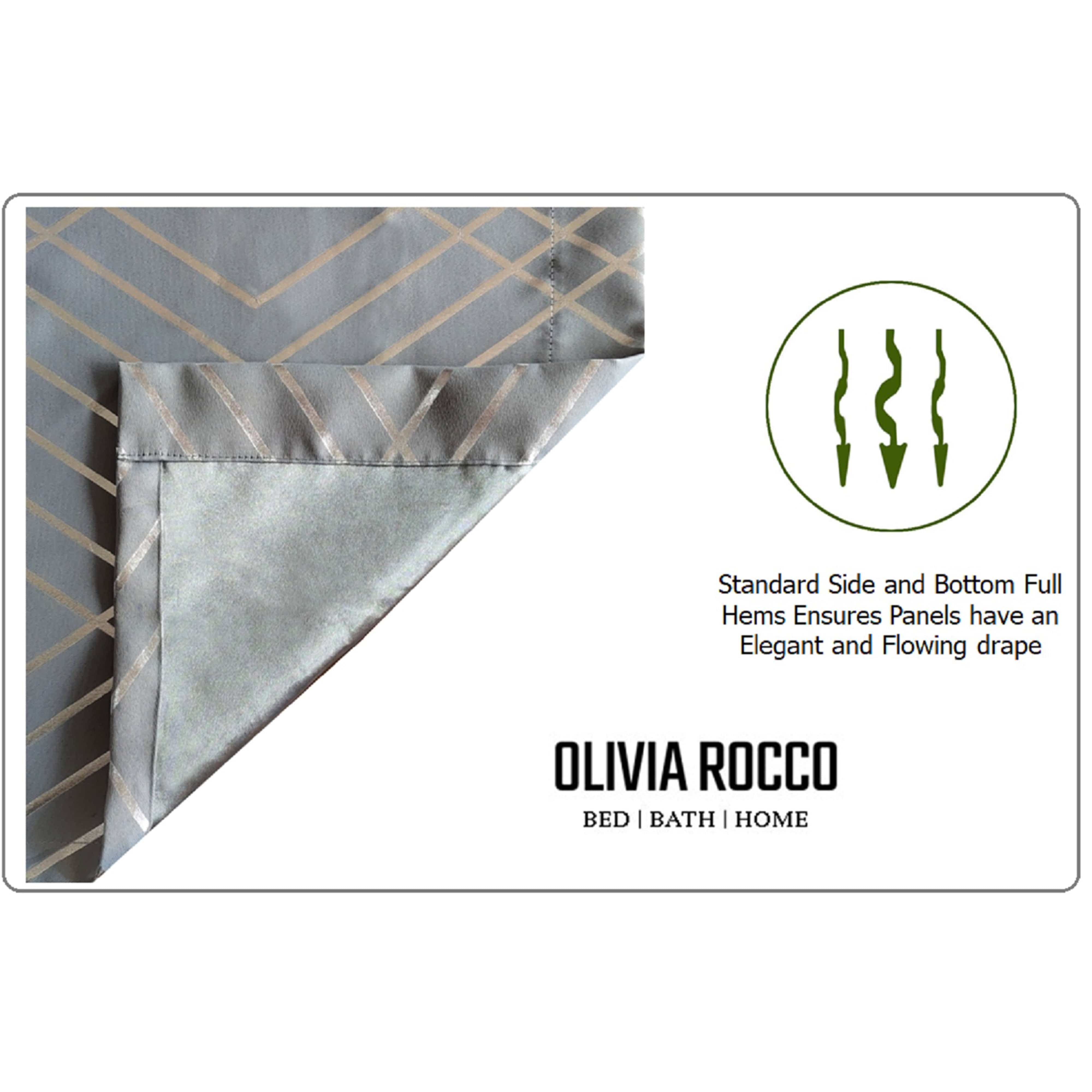 OLIVIA ROCCO Geometric Sparkle Blackout Curtains Silver Eyelet Ring Top Soft Thermal Insulated Drapes For Living Room And Bedroom