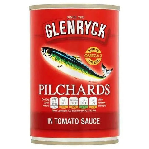 Glenryck Pilchards in Tomato Sauce 400g (Case of 12)