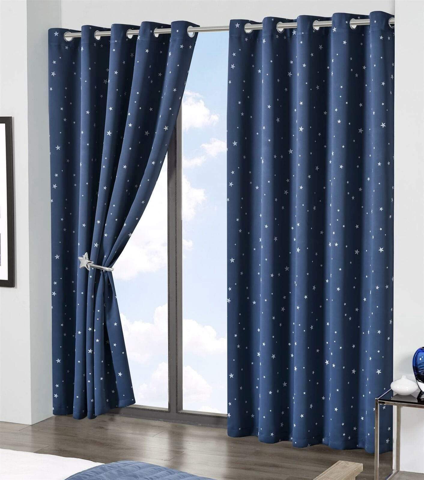 OLIVIA ROCCO Glow In The Dark Blackout Curtains With Thermal Energy Saving Panels For Bedrooms And Home Theaters Noise Absorbing Heavy Thick