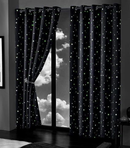 OLIVIA ROCCO Glow In The Dark Blackout Curtains With Thermal Energy Saving Panels For Bedrooms And Home Theaters Noise Absorbing Heavy Thick