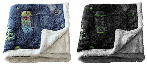OLIVIA ROCCO Glow In The Dark Teddy Fleece Duvet Set For Kids Winter Warm Cosy Bedding With Soft Plush Texture Machine Washable Easy Care Durable