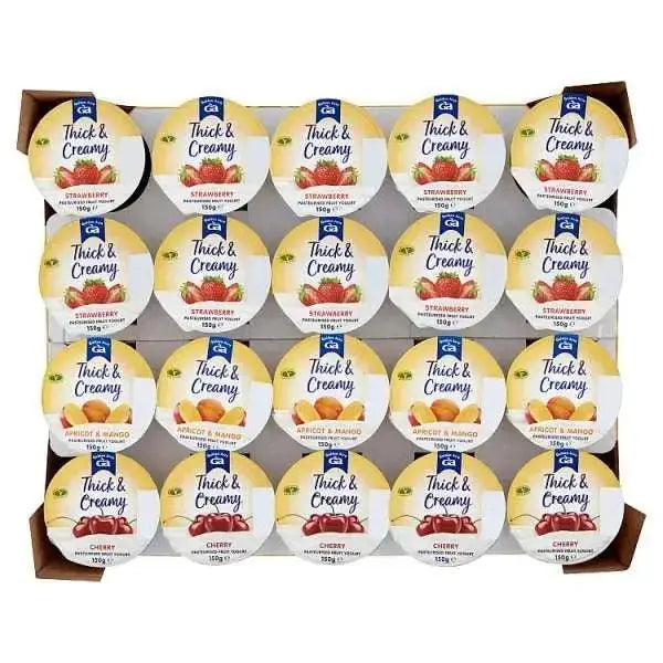 Golden Acre Thick & Creamy Pasteurised Fruit Yogurt Assorted Flavours 20 x 125g (Case of 20)