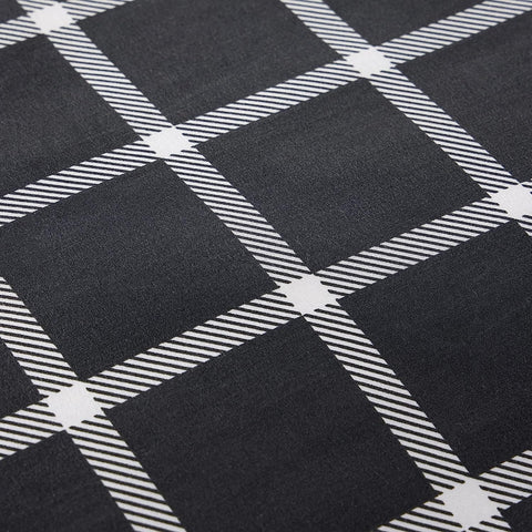 OLIVIA ROCCO Grey Check Reversible Duvet Cover Set Soft Durable Breathable Polyester Bedding Machine Washable Single Double King