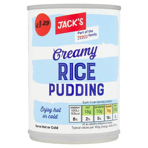 Jack's Creamy Rice Pudding 400g (Case of 12)