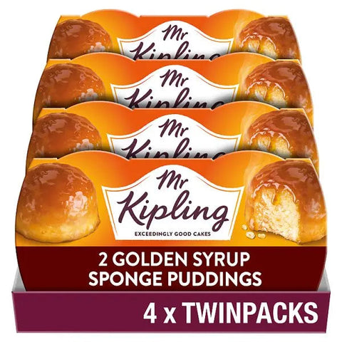 Mr Kipling Golden Syrup Sponge Pudding Desserts 2 x 95g (Case of 4)