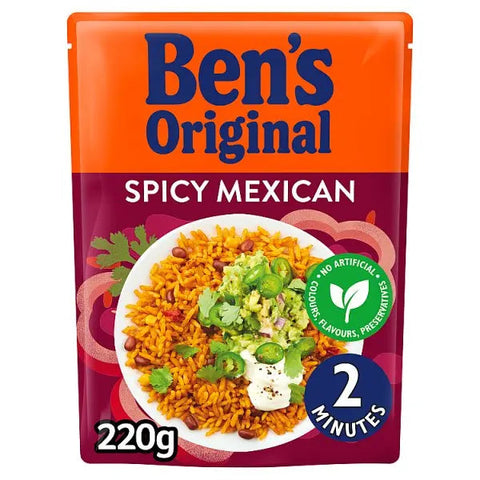 Bens Original Spicy Mexican Microwave Rice 220g (Case of 6)