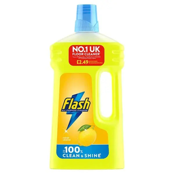 Flash Multipurpose Floor Liquid Cleaner Crisp Lemon 950ML (Case of 6)