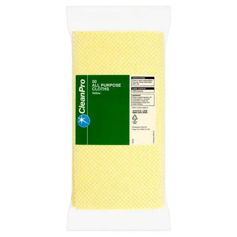 CleanPro 50 All Purpose Cloths Yellow 60cm x 30cm