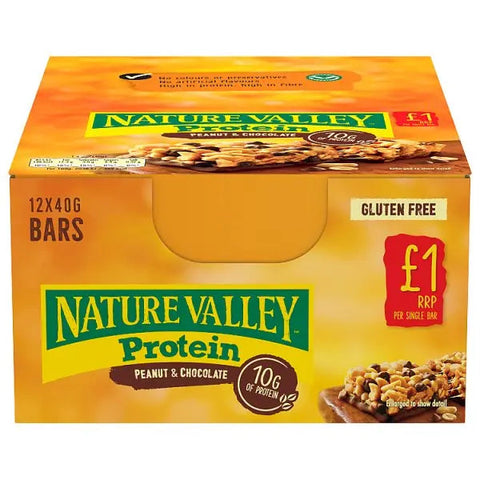 Nature Valley Protein Peanut & Chocolate Cereal Bar 40g (Case of 12)