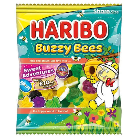 HARIBO Buzzy Bees Fruit Flavour Jelly & Foam Sweets Sharing Bag 140g (Case of 12)