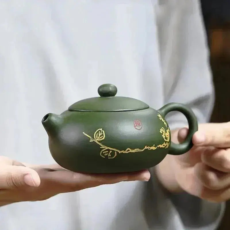 Handmade Chinese Yixing Teapot - Green Clay Beauty Kettle - 170ml