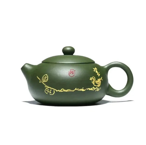 Handmade Chinese Yixing Teapot - Green Clay Beauty Kettle - 170ml