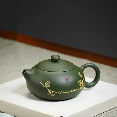Handmade Chinese Yixing Teapot - Green Clay Beauty Kettle - 170ml