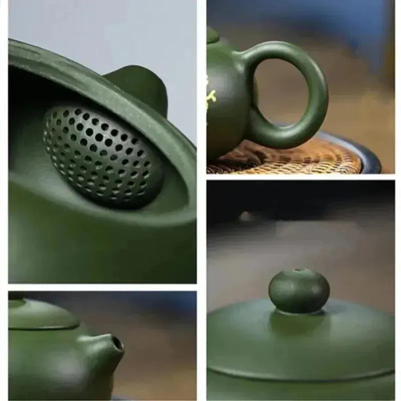 Handmade Chinese Yixing Teapot - Green Clay Beauty Kettle - 170ml