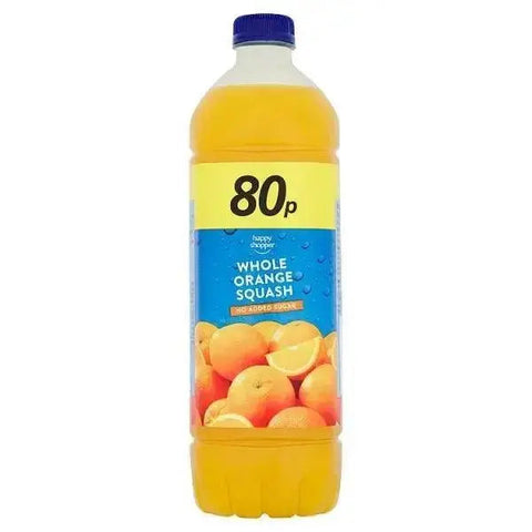 Happy Shopper No Added Sugar Whole Orange Squash 1 Litre (Case of 12)