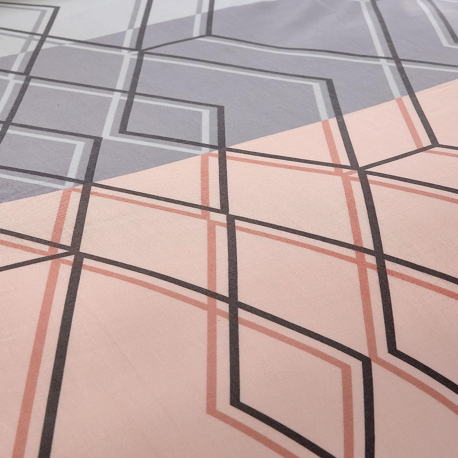 OLIVIA ROCCO Havanna Geo Reversible Luxury Cotton Blend Duvet Cover Set With Pillowcases Pink Teal Single Double King Soft Feel