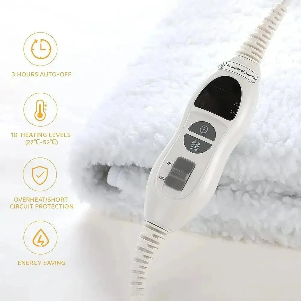 Heated Underblanket 150x80cm Electric Blanket with 10 Temperature Levels Washable 3H Timer