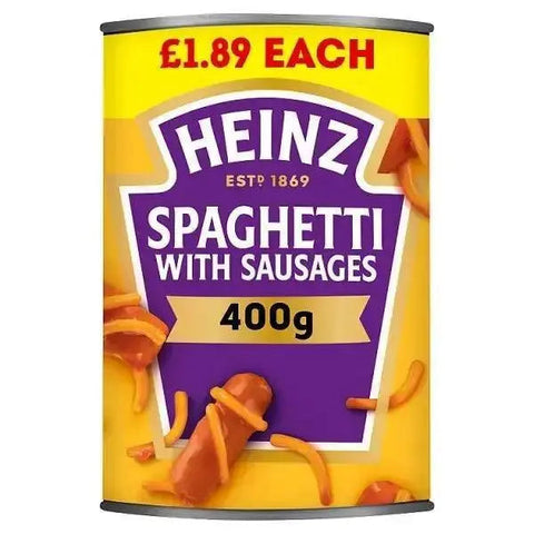 Heinz Spaghetti with Sausages in a Juicy Tomato Sauce 400g (Case of 6)