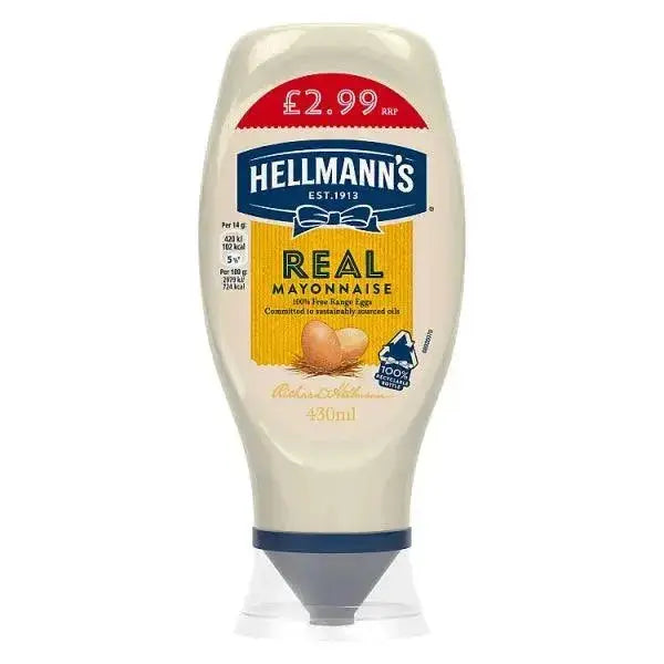 Hellmann's Squeezy Mayonnaise Real 430ml (Case of 8)