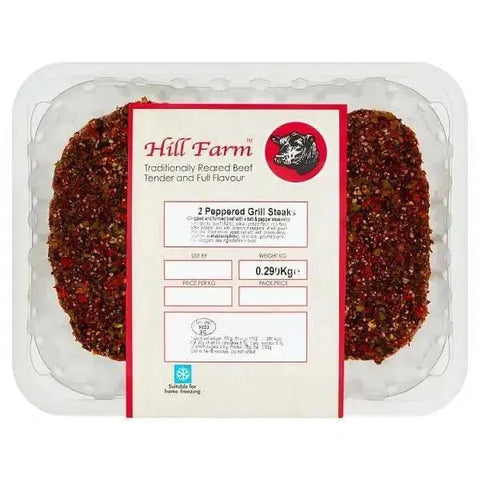 Hill Farm 2 Peppered Grill Steaks 0.290kg